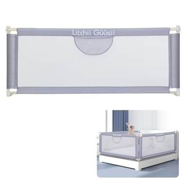 GUUSII HOME Sponda Letto Bambini Sponde Barriera Letto Matrimoniale Singolo di Sicurezza per Sbarra Protezione Sbarra Anticaduta Letto 72-100cm Altezza Regolabile Lavabile in lavatrice(1 pezzo)