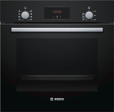 Bosch HBF153BB0, Forno da incasso, Aria Calda 3D: Cottura uniforme fino a 3 livelli, Display LED rosso, Manopole a scomparsa, EcoClean, Nero, 60 x 60 cm