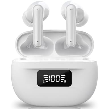 Cuffie Bluetooth, Auricolari Bluetooth 5.3 In Ear Stereo con 4 Microfono ENC, 60 Ore Cuffiette Wireless Cancellazione Rumore, Auricolare IP7 per iPhone e Androide, Earbuds Usb C Sportive per PC TV
