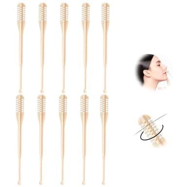 Miioto Tagliapeli Naso, Doppia Faccia Nose Trimmer, 10 Pezzi Rotante Trimmer Naso, Taglia Peli Naso con Paletta per le Orecchie, Funzionamento semplice senza elettricità