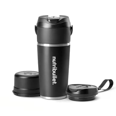 nutribullet Frullatore portatile Flip con tazza isolata (590 ml) – Bicchiere freddo 24 ore – Motore ad alta coppia da 11,1 V per frullati e succhi – Batteria ricaricabile a lunga durata