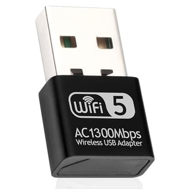 Chiavetta USB WiFi 1300Mbps per PC Fisso, Antenna Wifi Dual Band 2.4GHz/5.8GHz Adattatore di Rete Wireless per PC/Desktop/Laptop, Compatibile con Windows 11/10/8/7/Vista/XP, Mac OS 10.9 a 10.15
