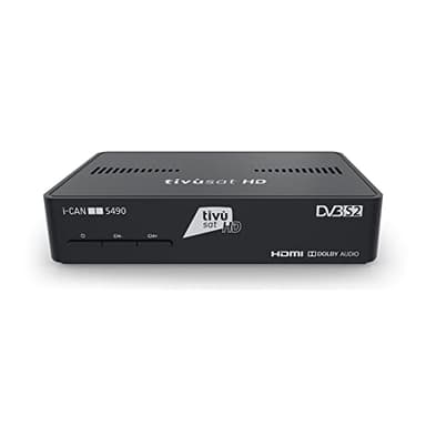 ICAN S490 - Decoder Digitale HD Tivùsat Ricevitore Satellitare HEVC DVBS2 HDMI Dolby TVSat i-Can Media Player, Nero