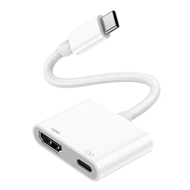 Adattatore da USB C a HDMI, Adattatore da Tipo C a HDMI 4K Convertitore Schermo per Sincronizzazione Audio e Video Compatibile con iPhone 15,iPad,Samsung Galaxy S24,MacBook Pro/Air,Huawei P40/P30 ecc.