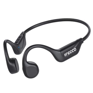 IFECCO Cuffie Conduzione Ossea - Auricolari Conduzione Ossea Bluetooth 5.4 con Microfono,IPX5 Impermeabili Open Ear Wireless Sport Cuffie per Ciclismo,Corsa Fitness