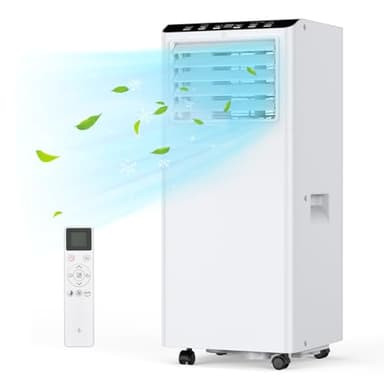 Condizionatore Portatile 7000 BTU, Deumidificatore, Ventola a 2 Velocità, Modalità Sleep Intelligente, Sigillatura Mobile Della Finestra con Tubo di Scarico Telecomando per Ufficio Domestico(7K BTU)