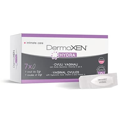 Dermoxen Hydra Ovuli Vaginali Interni Idratanti. Contro Secchezza Vaginale, Bruciore, Prurito e Irritazioni. Con Acido Ialuronico. Ideali in Menopausa. Conf. da 7 pezzi