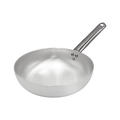 Pentole Agnelli Alluminio 3 mm Professionale Padella Alta per Saltare con Manico Inox, Antiaderente, Argento, 28 cm