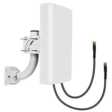 Maswell Antenna 4G LTE Antenna esterna 2X2 MIMO ad alto guadagno 10dBi 700-2700 MHz Antenna direzionale esterna a pannello per carichi pesanti per router CAMPEGGIO Cavo RG58 da 2,2 m SMA maschio e TS9