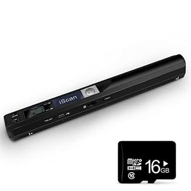 AOZBZ Scanner Per Documenti Portatile, 900 Dpi, Scanner di Immagini USB A4 a Colori, Scanner Portatile Per Foto, Scansione Pratica (Micro Bisogno di Schede SD/TF) (Nero Con scheda di memoria1)