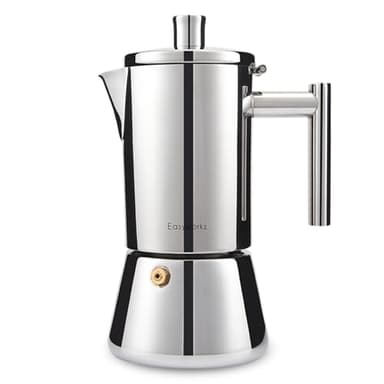 Easyworkz Diego Caffettiera Macchina per Espresso Italiana in Acciaio Inox 4 Tazze,200 ml, per fornello