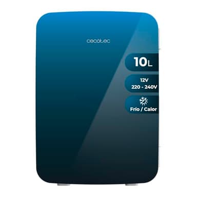 Cecotec Mini Frigorifero da 10 L Bolero MiniCooling 10 L Bahamas Pat 1. Funzionamento 12 V-220 V, compatibile auto e roulotte, funzione raffreddamento e riscaldamento, temperatura 7-65 °,