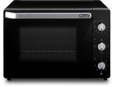 De'Longhi Forno Elettrico EO40112.BK con 5 livelli di Cottura da 40L, Friggitrice ad Aria, Dotato di Timer e Luce interna, Termostato Temperatura 80-230°C,Doppio Vetro, Include Teglia e Griglia, Nero