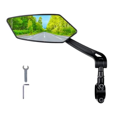 RBRL Specchio Retrovisore per Bicicletta, Specchietto Retrovisore per Bicicletta Antiurto ad Alta Definizione Regolabile a 360°, Specchietto Retrovisore per Biciclette Elettriche Universali (Sinistra)