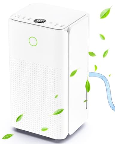 Deumidificatore 12L/24H, Deumidificatore Casa Muffa Portatile per Asciugatura Biancheria, Silenzioso, Modalità Auto/Asciugatura/Sleep, Display Umidità, Timer, Scarico Continuo, per Bagno Cantina