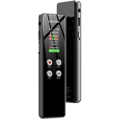MECHEN 64GB Registratore Vocale Portatile, 1536Kbps VOR Registratore Audio, Solo Clic, Riproduzione MP3, per Lezioni Riunioni