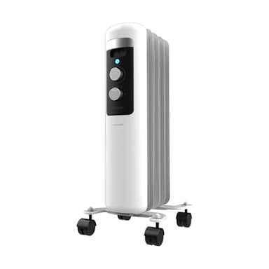 Cecotec Radiatore Ad Olio 5 Moduli Readywarm 550 Space White. 1000W, Riscalda Fino A 12M². Termostato Regolabile, Tecnologia Warmspace, Facile Trasporto Con Easygo. Ideale Per Piccoli Ambienti.