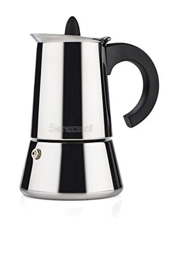 Barazzoni La Caffettiera Inox 4 Tazze. Prodotto certificato dall'Accademia Italiana Maestri del Caffè. Adatta all'induzione.
