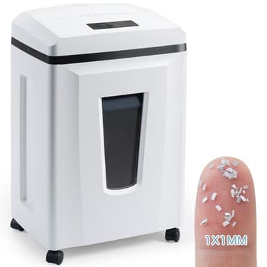 Kalopsia Distruggidocumenti Microframmenti: 1*1mm P7 Alta Sicurezza 6 Fogli Tritadocumenti Ufficio Casa 56dB Tritacarta Professionale per Carte di Credito Graffette CD/DVD 25min Autonomia 23L Cestino