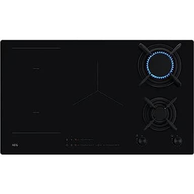 Piano cottura misto 2 Fuochi a Gas 3 Fuochi induzione Funzione Bridge Larghezza 90 cm colore Nero