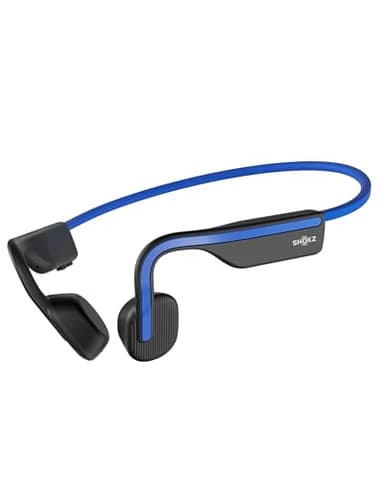 SHOKZ Auricolari OpenMove a conduzione ossea, auricolari sportivi Bluetooth open-ear con microfono, cuffie wireless impermeabili IP55 per corsa e allenamento, autonomia 6 ore, adesivi, Blu