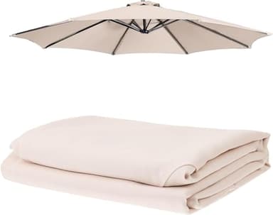 Cabilock Ombrellone Da Spiaggia Ricambio Ombrellone per Ombrellone Protezione UV in Poliestere 8 Nervature Tavolo Esterno Baldacchino Sostituzione Parasole Copertura per Ombrellone 3 x 3M(Beige)
