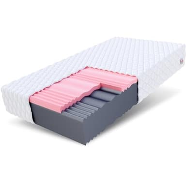 FDM SELECT MAX DOUBLE Materasso Matrimoniale 160x200 cm Schiuma di Memoria Alto 24 cm Grado di Rigidità H3 H4 Materasso a Due Lati 7 Zone di Comfort Rivestimento Lavabile OEKO-TEX Anallergic