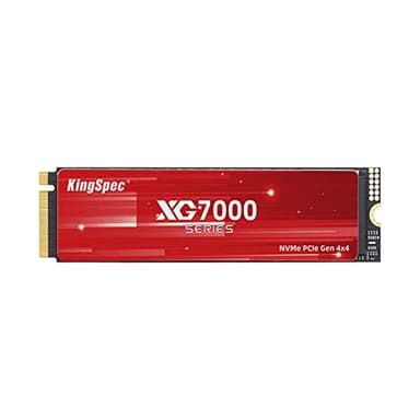 KingSpec 2TB PCIe4.0 M.2 2280 NVMe SSD, velocità di lettura fino a 7400MB/s, SSD M2 interno con 3D NAND Flash, compatibile con PS5 / PC da gioco/Laptop