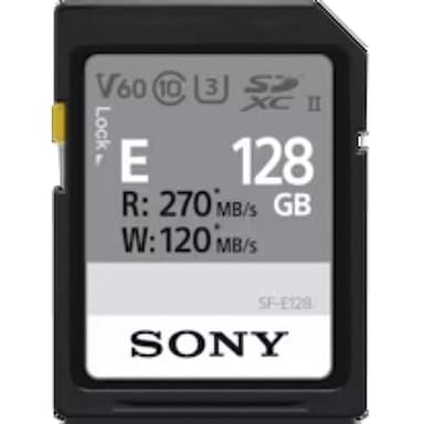 Sony Memoria SD-XC 128 GB Serie E, Lettura 270 MB/s, Scrittura 100 MB/s