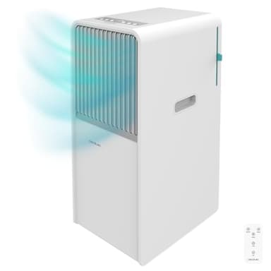 Cecotec Climatizzatore Portatile ForceClima 7150 Style. 7000 BTU, area di copertura 20 m2, 2 velocità, Telecomando, Display a LED, 4 modalità di funzionamento, Timer, Ruote a 360º