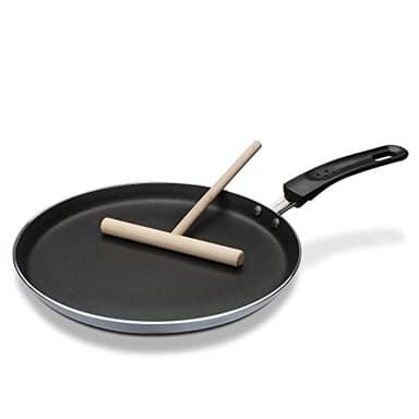 GSW 456722 Padella per Crepes induzione Grigio/Nero Alluminio Crepe della Padella Induzione 26 cm per PC, stendi-Impasto, Alluminio, 43,7 x 26,2 x 2,0 cm, 2 unità