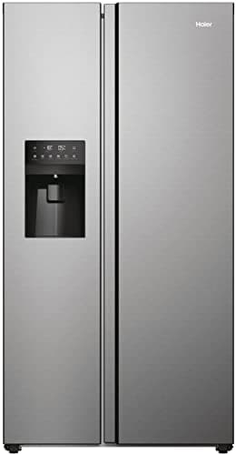 Haier, Frigorifero SBS 90 Serie 5, HSR5918DIMP, Frigorifero Side by Side, 511 Litri, 40 dB, Total No Frost, Dispenser Automatico, Premium Inox, AxLxP 177,5x90,8x65,9 cm [Classe D]