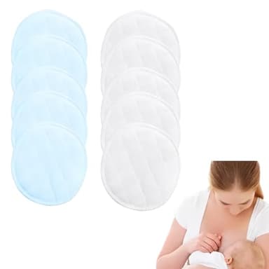MEXRUMI 10 Pezzi Coppette Assorbilatte Coppette Assorbilatte Lavabili Riutilizzabili Pad Infermieristica Coppette Per Allattamento Lavabili In Bambù Organico Antiallergici Rilievi Reggiseni (Bianco E