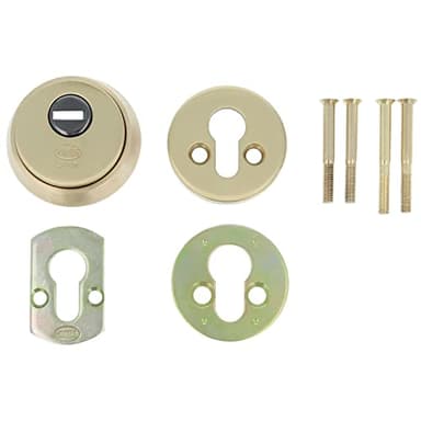 Amig - Scudo rotondo di sicurezza per serrature mod. 40 | Ø 65 mm | Con piastra antitrappo e dadi antifurto | Anello esterno massiccio | Ottone finitura opaca