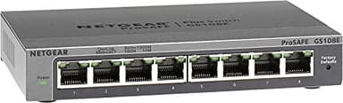 NETGEAR 8 porte Gigabit Ethernet Managed Network Switch (GS108E) - - Hub Ethernet - Plug-and-Play - Funzionamento silenzioso - Montaggio a parete o da tavolo