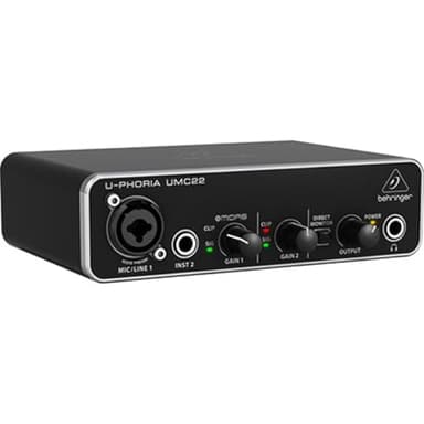 BEHRINGER UMC22 INTERFACCIA AUDIO 2X2 SCHEDA USB 2 IN 2 OUT 24 BIT 48 KHZ PC E MAC PREAMPLIFICATORE MICROFONICO MIDAS