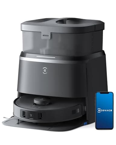 ECOVACS DEEBOT T30 Omni Robot aspirapolvere con funzione di pulizia, Mini Station aspirapolvere robot, aspirazione 11.000 PA, pulizia adattiva dei bordi con tecnologia TruEdge™ Mopping Technolgie,