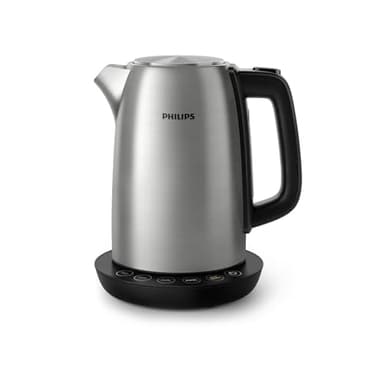 Philips Domestic Appliances Bollitore Elettrico HD9359/90 Acciaio Inox, Programmi Pre-Impostati, Mantenimento della Temperatura, Capacità 1.7 l, Luci LED
