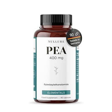 Nullure Palmitoiletanolamide (PEA) Integratore | Pura e autentica PEA 400mg Capsule | Salute Immunitaria · Gestione del dolore · Funzione cognitiva · Forza Muscolare | 90 caps (1 mese)