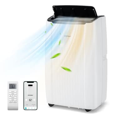 GYMAX 14000 BTU Condizionatore Portatile 6 in 1, Classe A, GMCC, R290, Riscaldare/Raffreddare/Deumidificare/Ventilare/Modalità Notturna e Auto, Timer 24H, WIFI APP&Telecomando