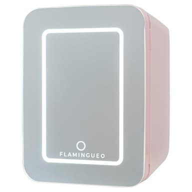Flamingueo Frigorifero Piccolo 10L - Mini Frigo Specchio e LED, 12V/220V, Mini Frigo da Camera, Frigo da Ufficio, Raffreddamento e Riscaldamento