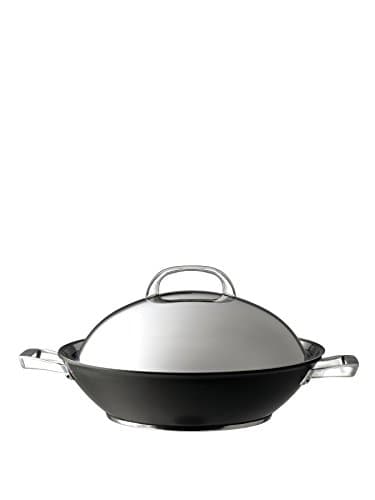 Circulon Infinite - Wok antiaderente a induzione con coperchio in acciaio inossidabile, 36 cm