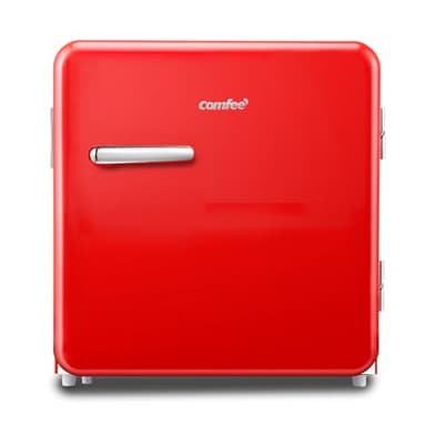 COMFEE' RCD50RE2RT(E) Frigorifero piccolo 47Litri, Design retrò, Mini frigo tavolo mono porta, Termostato regolabile, Silenzioso, Adatto a casa, ufficio e hotel, Rosso