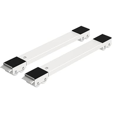 Ronlap base lavabiancheria regolabile con freno, rullo per mobili per carichi pesanti per lavatrice, asciugatrice, frigorifero fino a 300 kg, lunghezza 44,5-72 cm, bianco