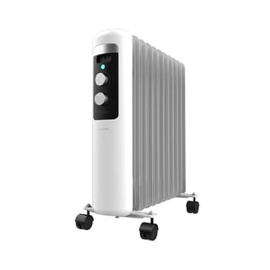 Cecotec Radiatore Ad Olio 11 Moduli Readywarm 11050 Space White. 2500W, Riscalda Fino A 25M². Termostato Regolabile, Tecnologia Warmspace, Facile Trasporto Con Easygo. Ideale Per Piccoli Ambienti.