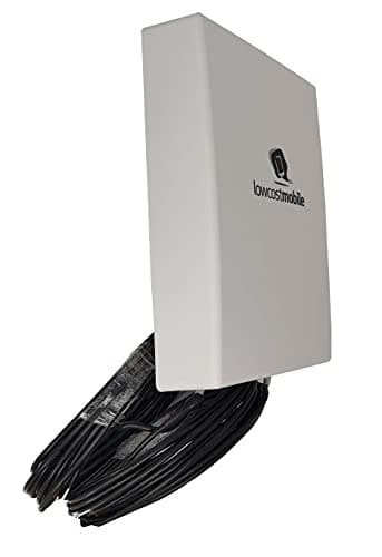 LowcostMobile PAN5G-MIMO-2021 Antenna 4G 5G MIMO Direzionale 7003800Mhz 2x10m nero SMA Cavo ALSR200 OUTDOOR per Huawei, Asus, TP Link
