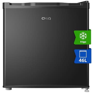 CHiQ Mini frigorifero 46 litri, 47x44,7 cm, frigorifero da tavolo con portabottiglie, scomparto refrigerato, termostato regolabile, silenzioso, per dormitorio, cucina, soggiorno, colore scuro 2023