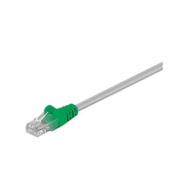 Goobay 68864 CAT 5e Crossover-Cavo Patch, Rete U/UTP, Grigio/Verde, 2m Length