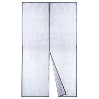 Apalus Zanzariera con Magneti per Porte, 140 x 240CM - Rete Fine, Tenda Totalmente Magnetica, si Chiude da Sola - Non Accorciabile (col. Grigio)