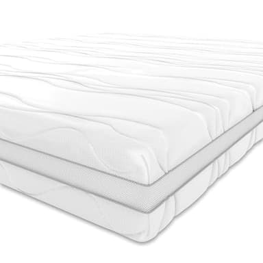 Amazon Basics Materasso Singolo Memory foam a 7 zone, Medio-rigido (H3), 80 x 190 x 20 cm, Bianco